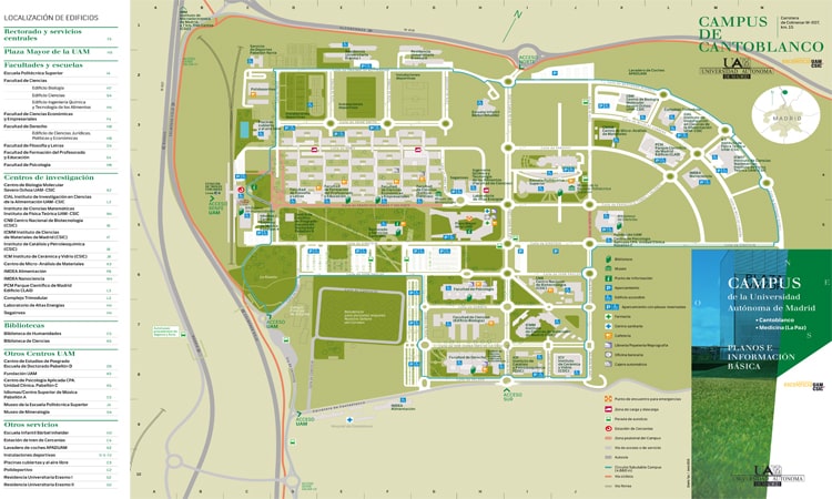Plano del Campus de Cantoblanco de la UAM