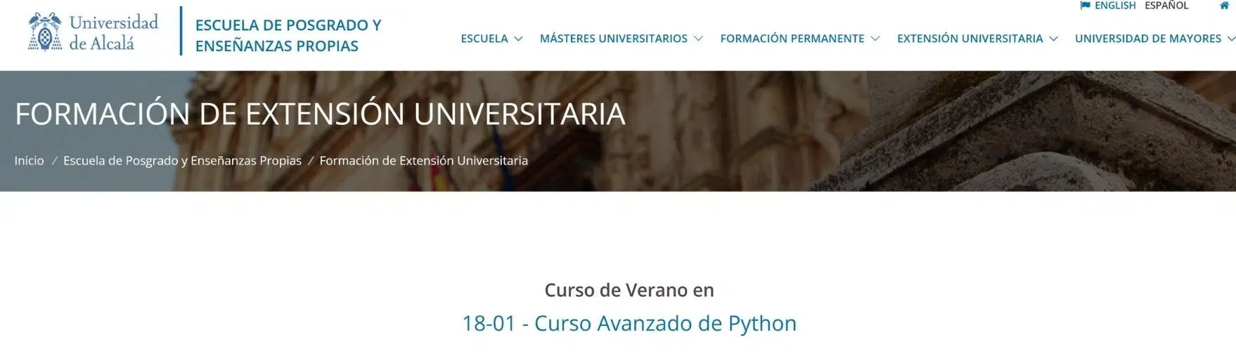 Curso Avanzado de Python de la Universidad de Alcalá