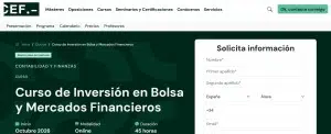 Curso de Inversión en Bolsa y Mercados Financieros del CEF